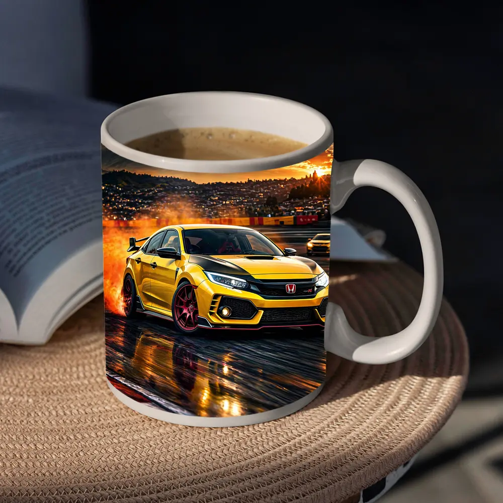Honda Civic Type R Yellow Track Drift – Mugs