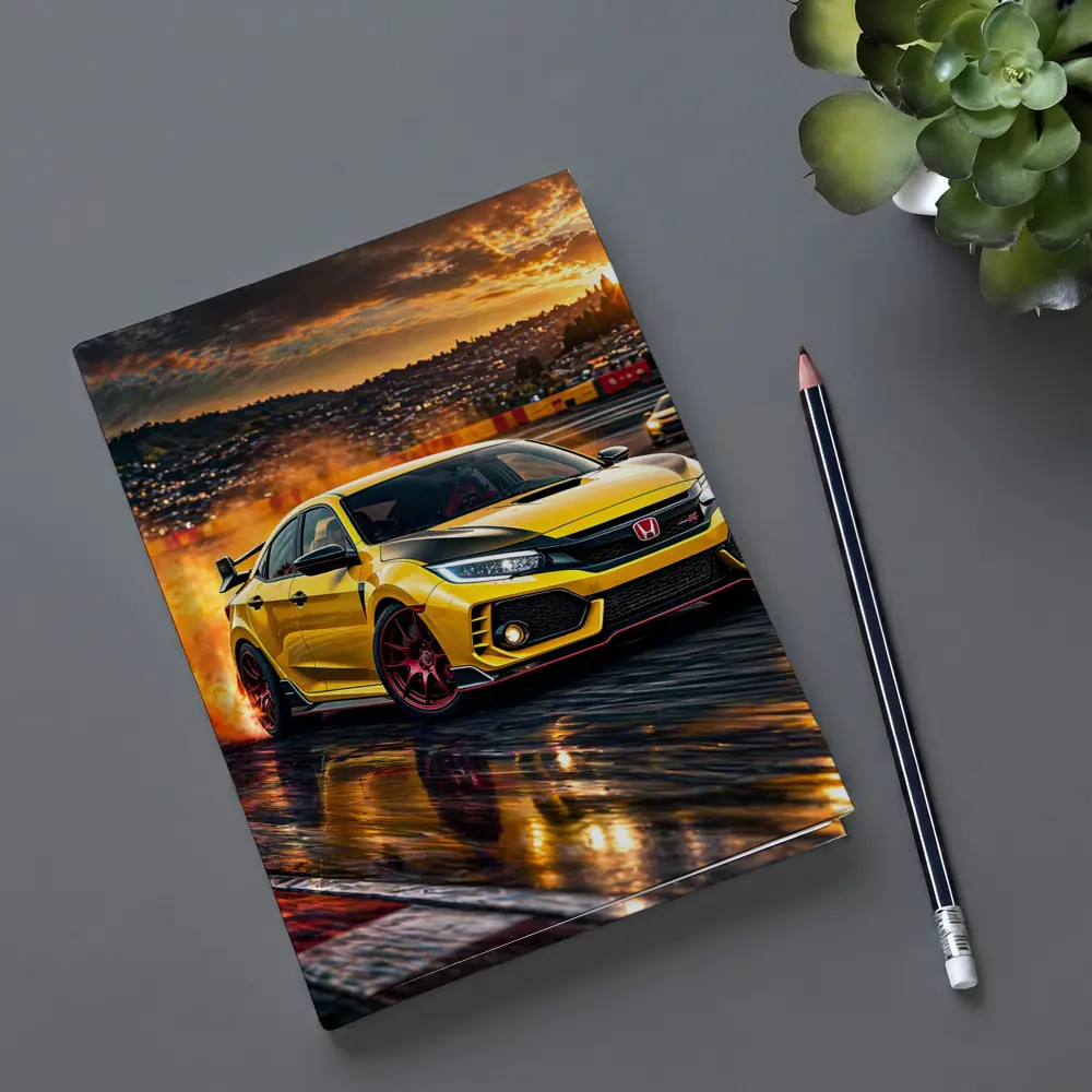 Honda Civic Type R Yellow Track Drift – Notebooks