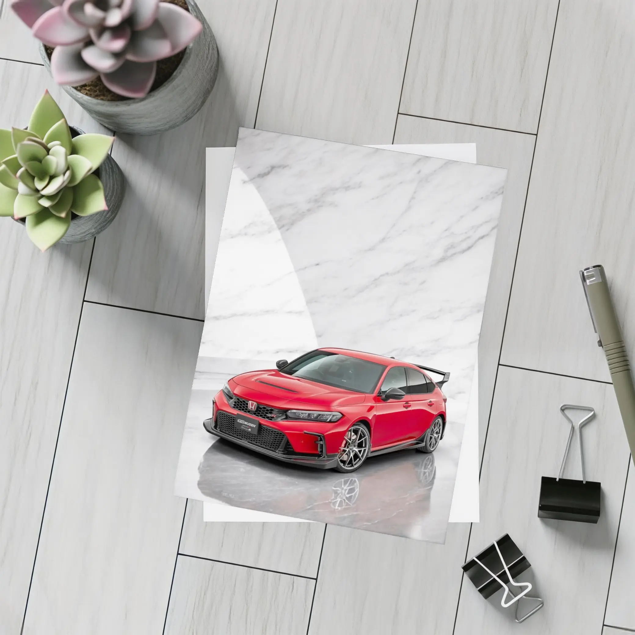 Honda Civic Type R Red Marble Studio – Postcards