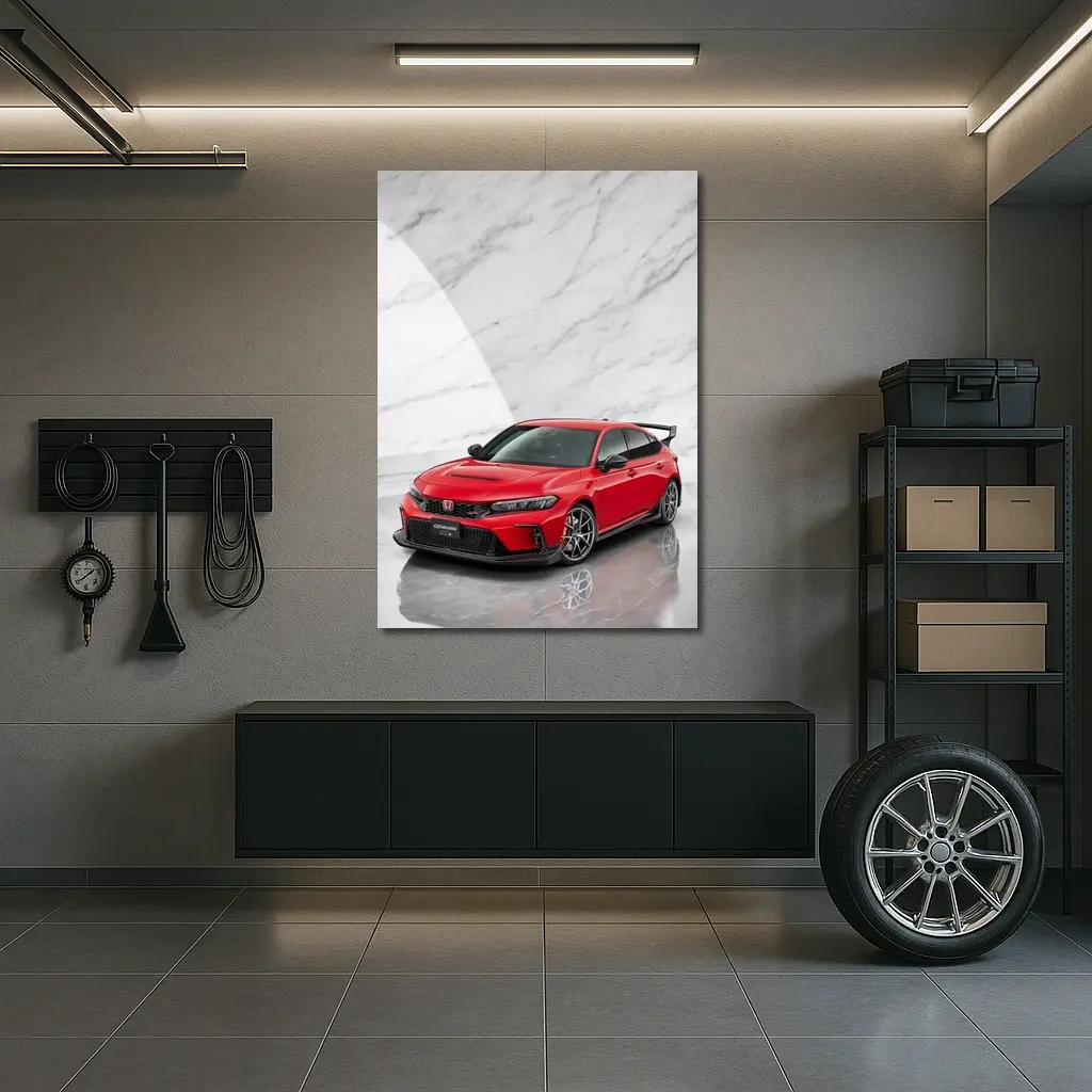 Honda Civic Type R Red Marble Studio – Wall Art