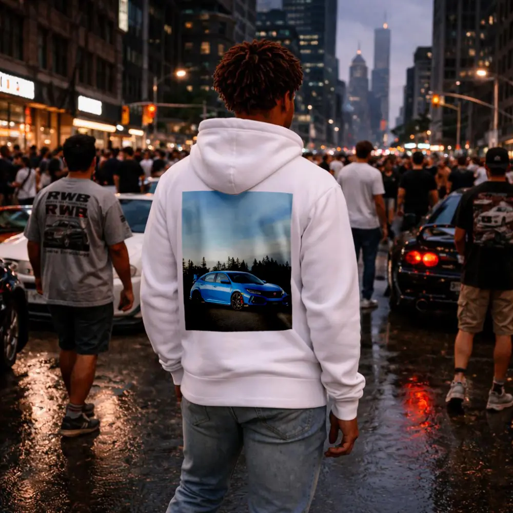 Honda Civic Type R Blue Forest Road – Hoodies