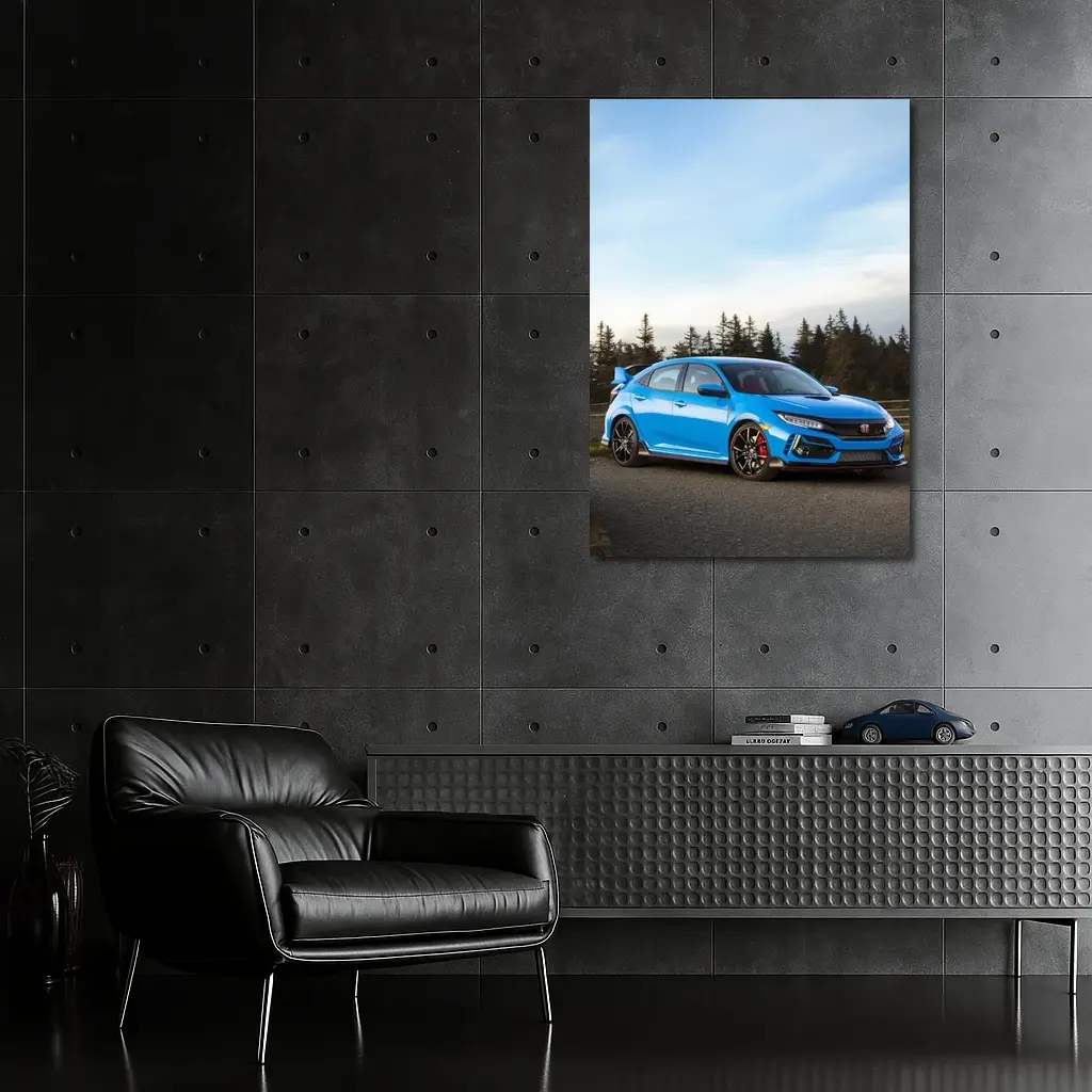 Honda Civic Type R Blue Forest Road – Wall Art