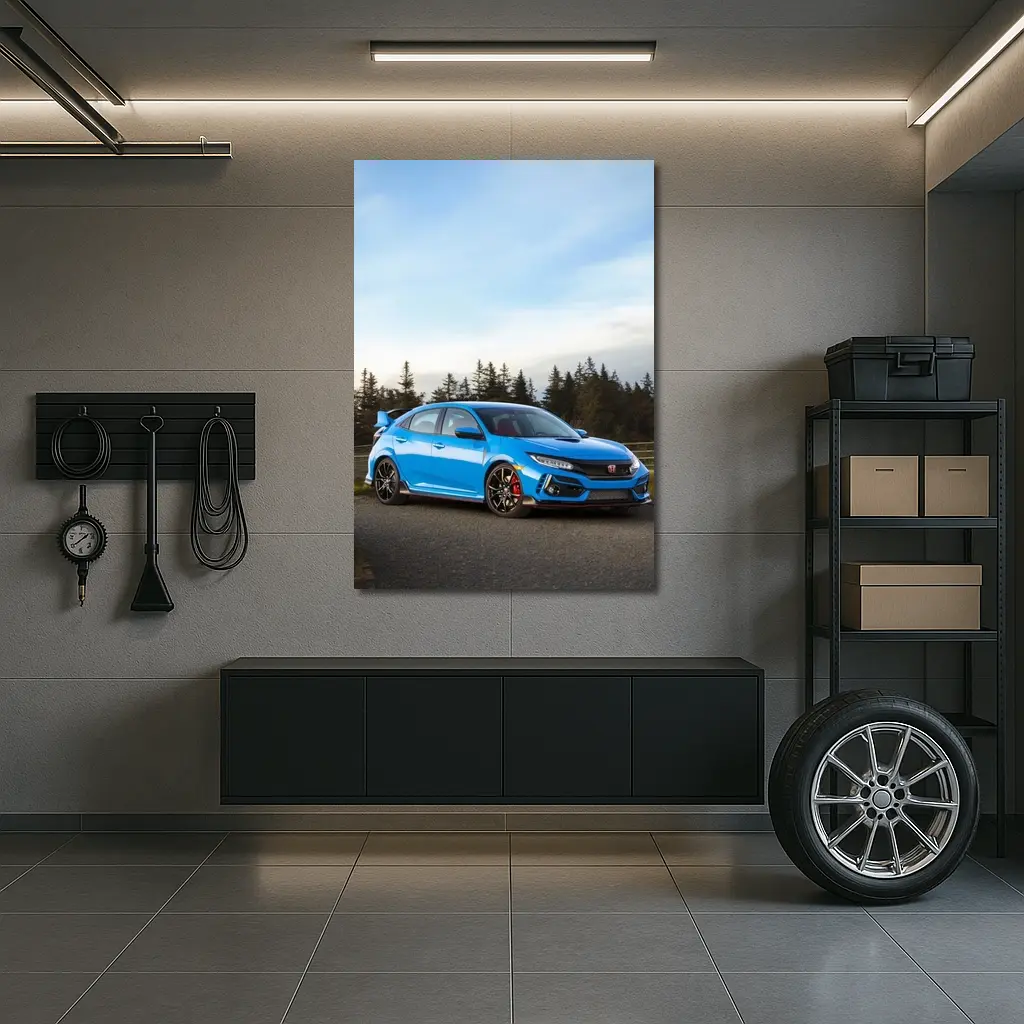 Honda Civic Type R Blue Forest Road – Wall Art