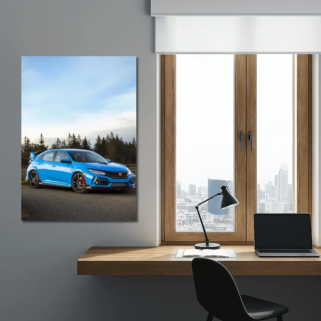 Honda Civic Type R Blue Forest Road – Wall Art