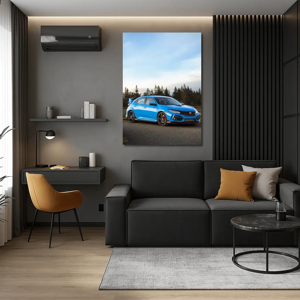 Honda Civic Type R Blue Forest Road – Wall Art