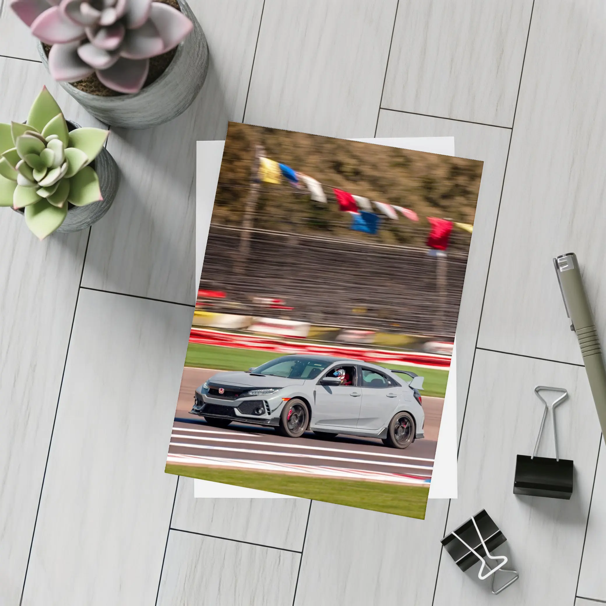 Honda Civic Type R Racing on Track – Postcards