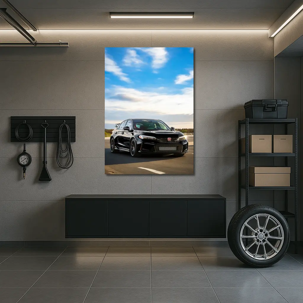 Honda Civic Type R Black Highway Drive – Wall Art