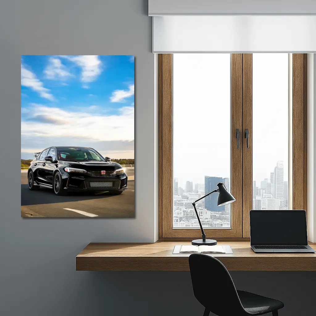 Honda Civic Type R Black Highway Drive – Wall Art