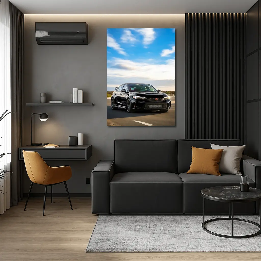 Honda Civic Type R Black Highway Drive – Wall Art