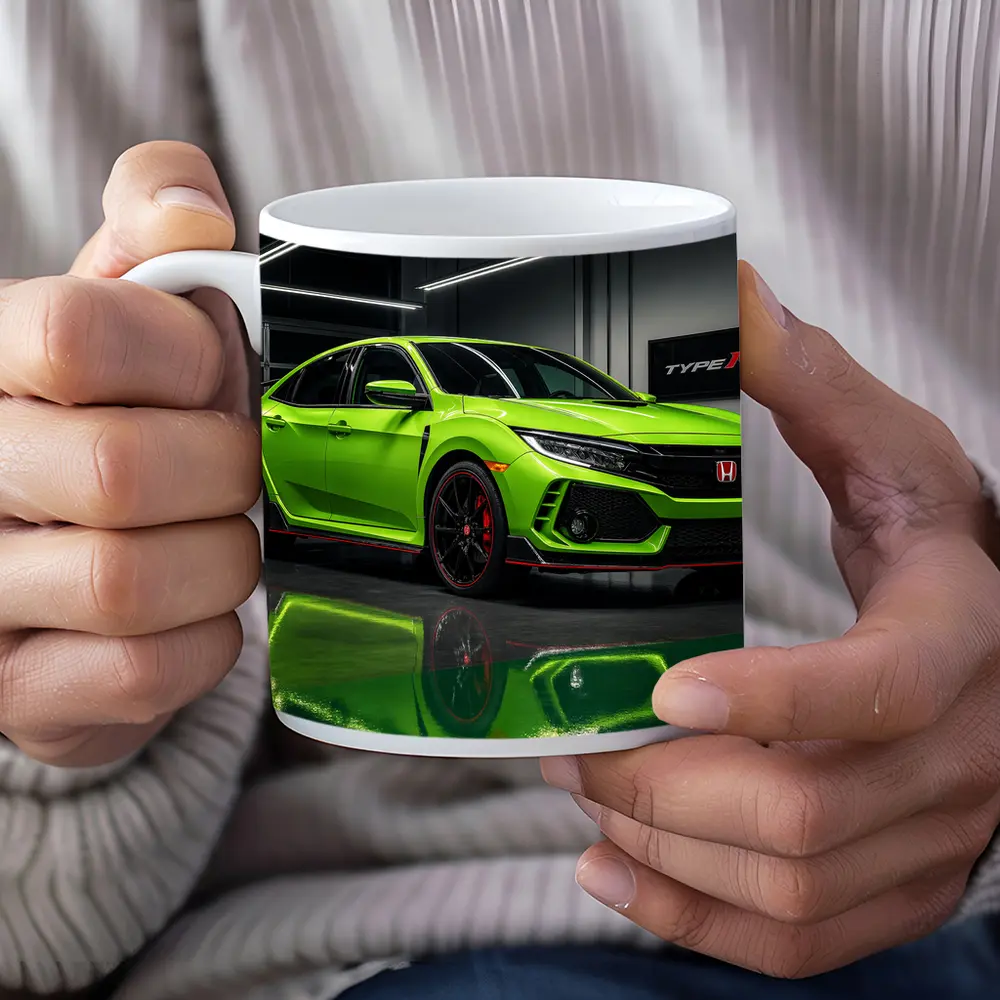 Honda Civic Type R Green Garage Shot – Mugs