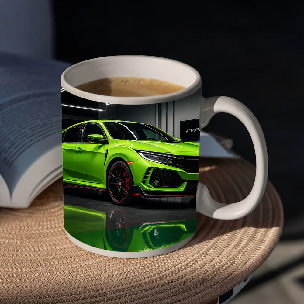 Honda Civic Type R Green Garage Shot – Mugs