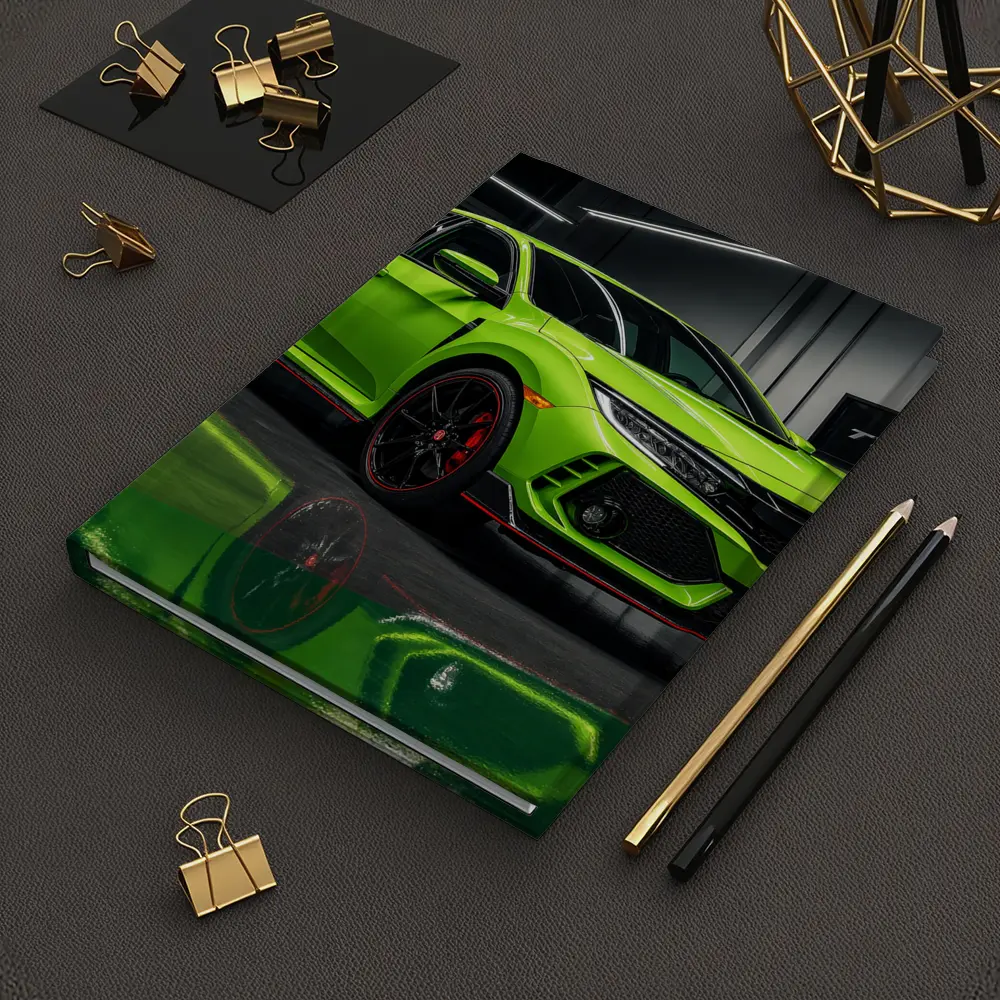 Honda Civic Type R Green Garage Shot – Notebooks