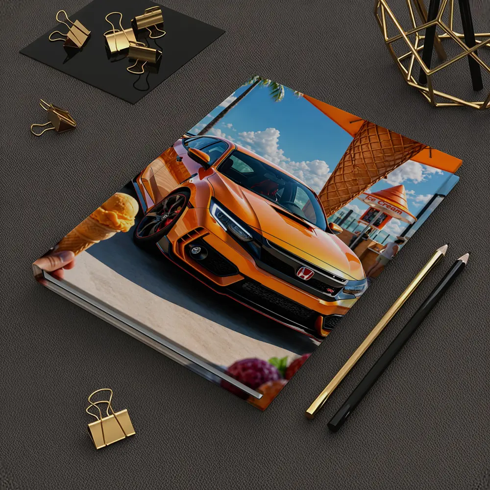 Honda Civic Type R Orange Ice Cream Stand – Notebooks