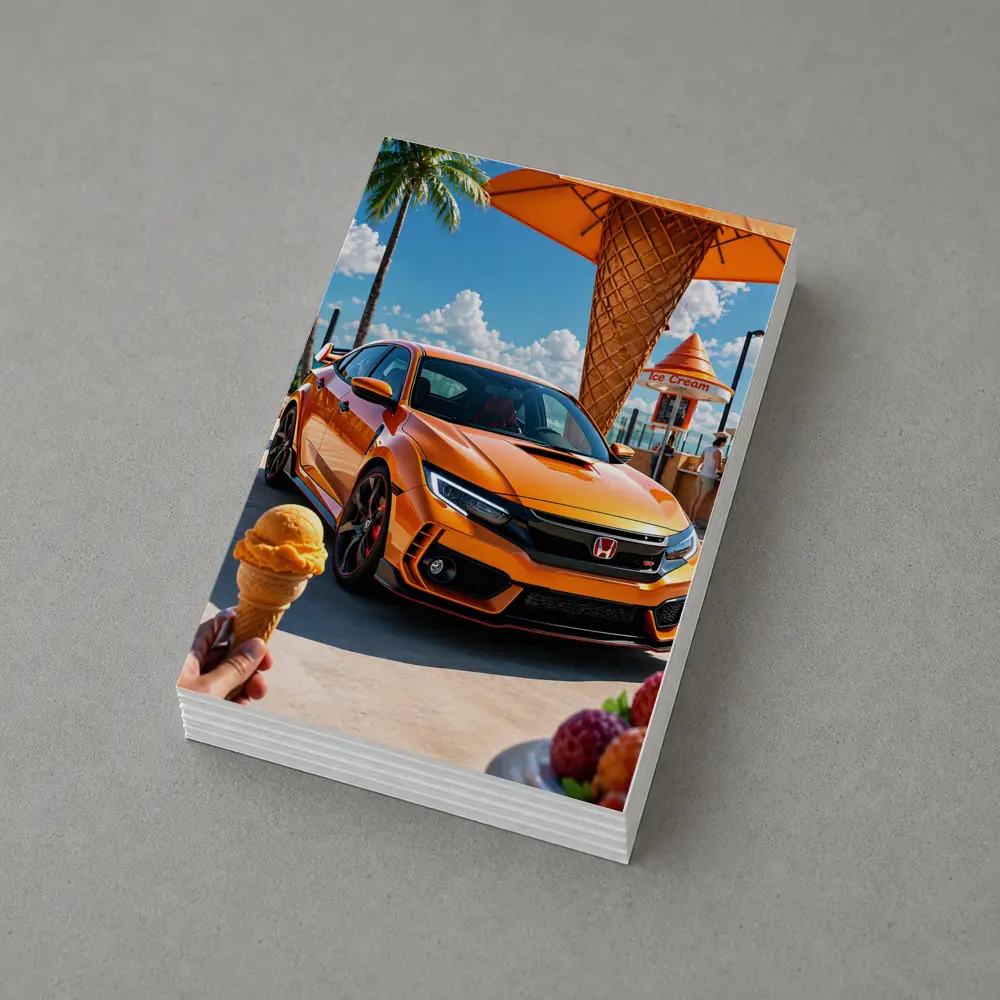 Honda Civic Type R Orange Ice Cream Stand – Postcards