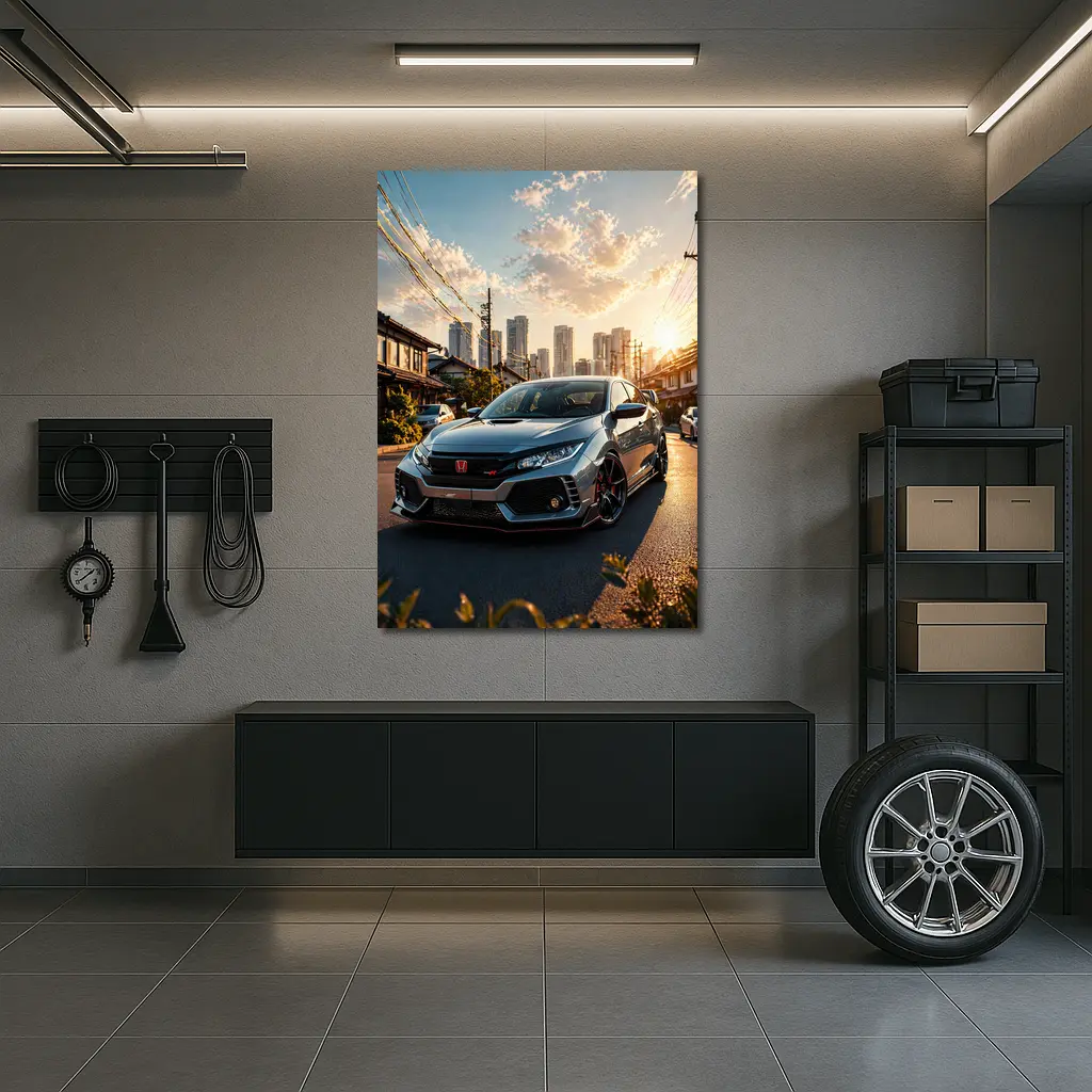 Honda Civic Type R Tokyo Street Sunset – Wall Art