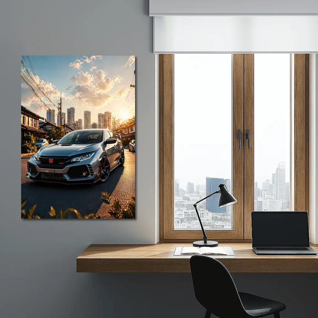 Honda Civic Type R Tokyo Street Sunset – Wall Art