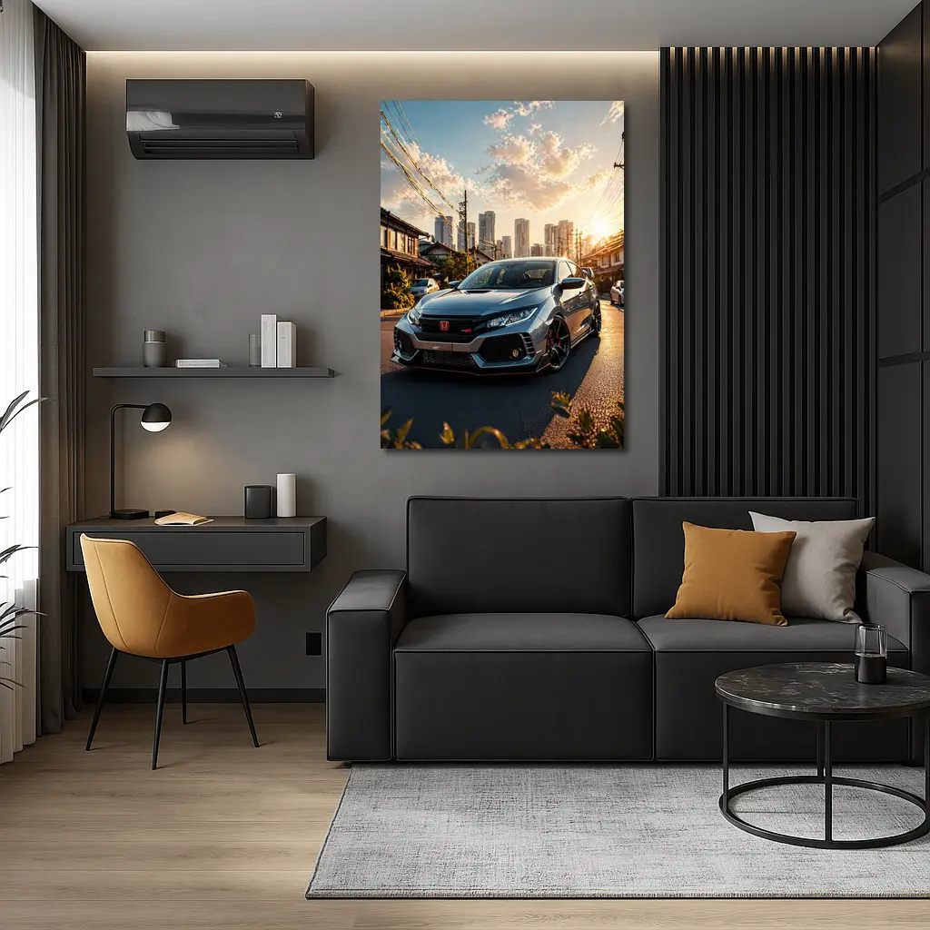 Honda Civic Type R Tokyo Street Sunset – Wall Art