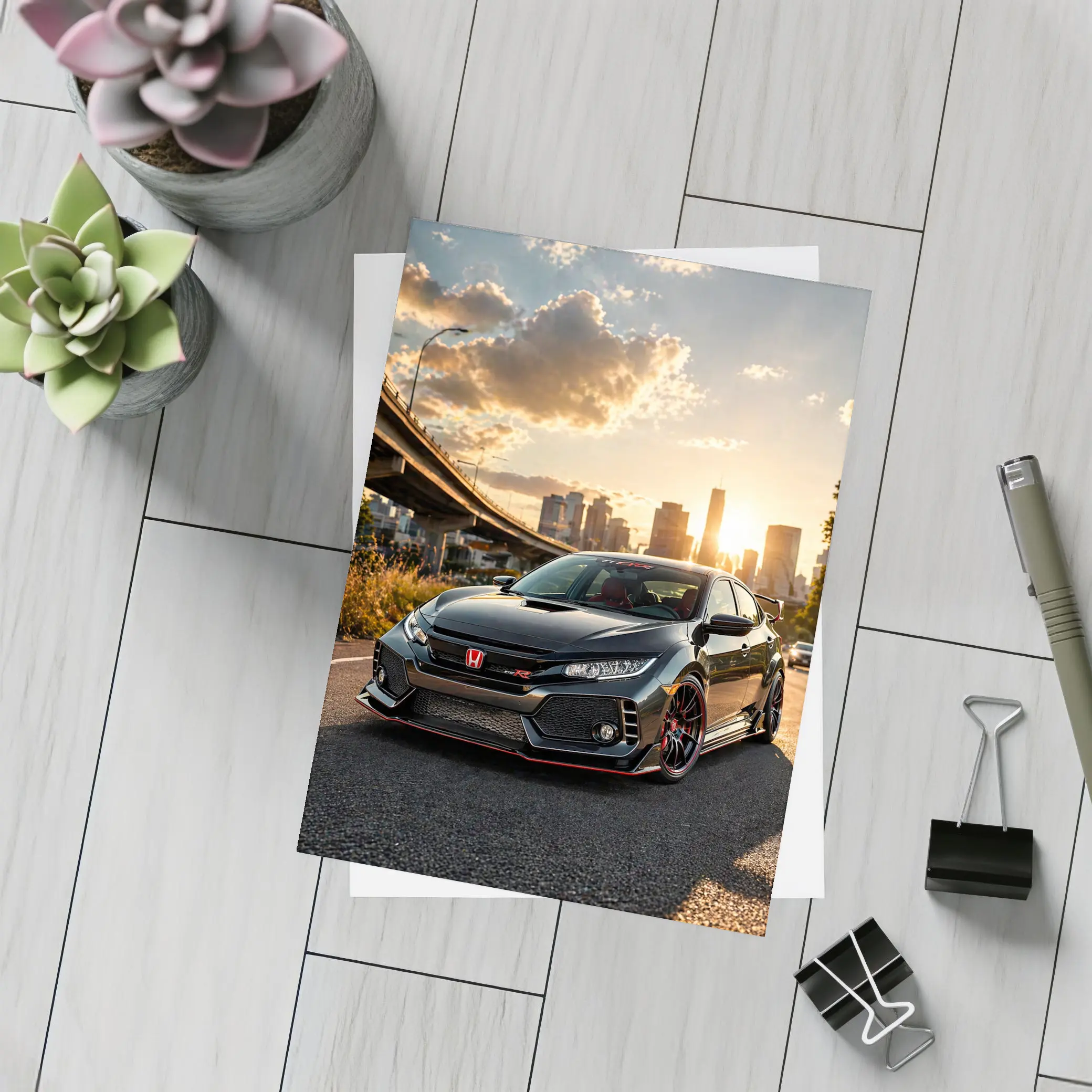 Honda Civic Type R City Sunset – Postcards