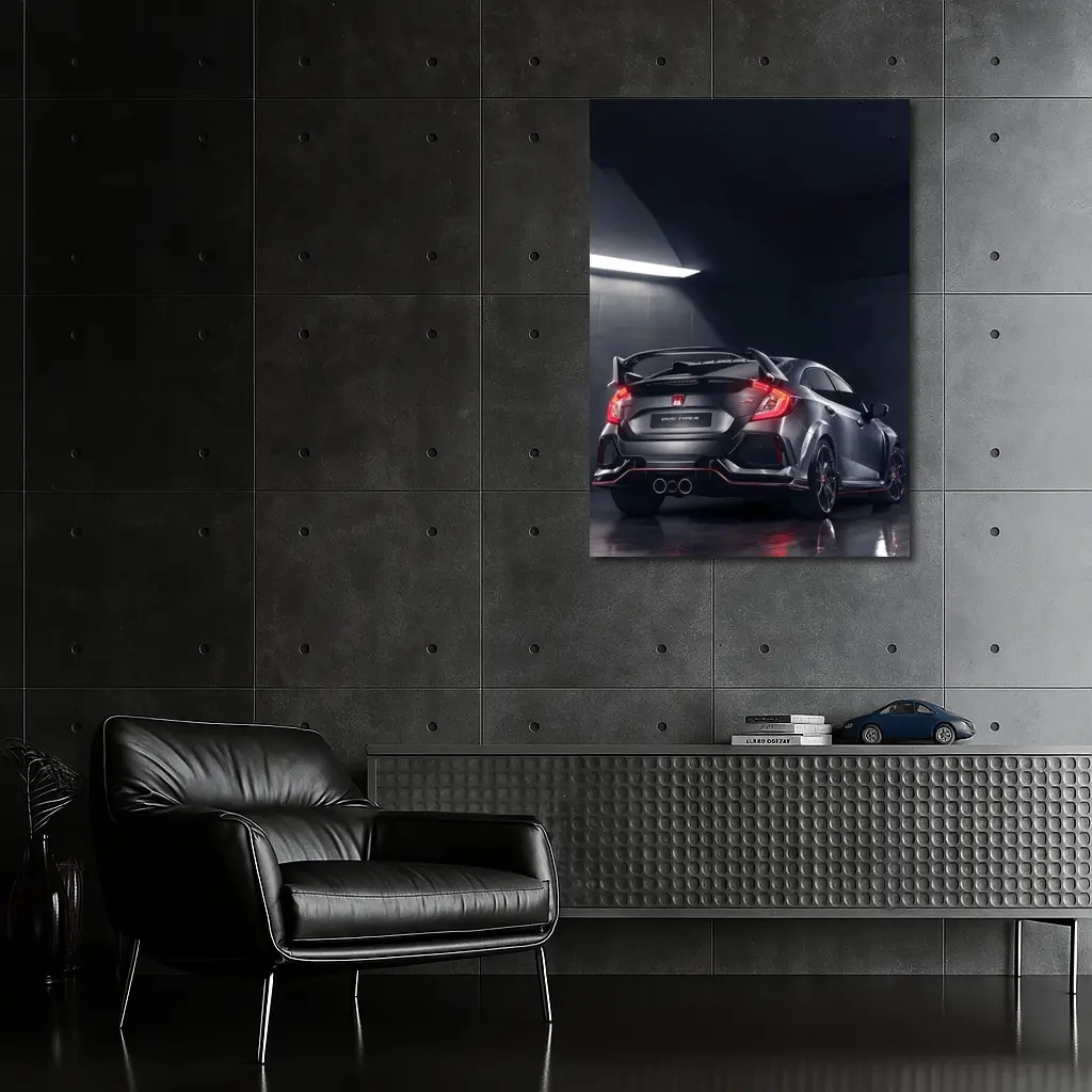 Honda Civic Type R Dark Garage Shot – Wall Art