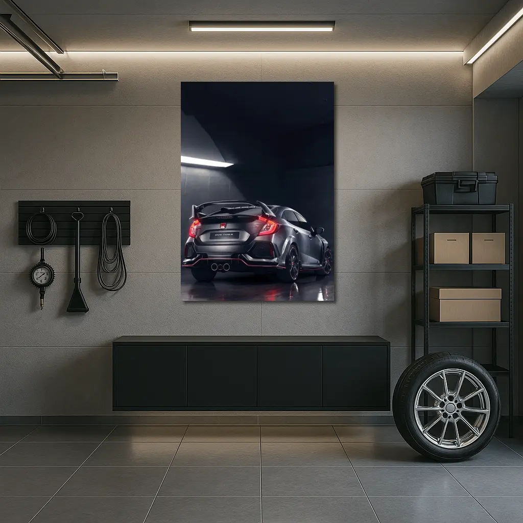 Honda Civic Type R Dark Garage Shot – Wall Art