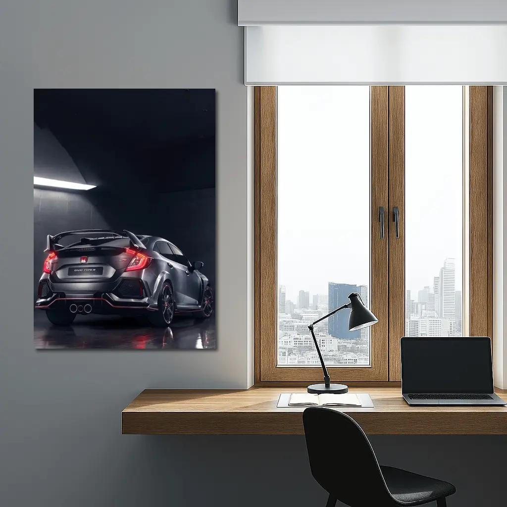 Honda Civic Type R Dark Garage Shot – Wall Art