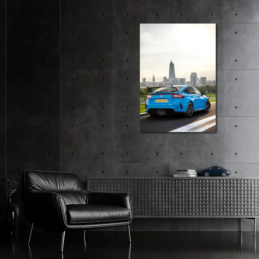 Honda Civic Type R Blue City Skyline – Wall Art