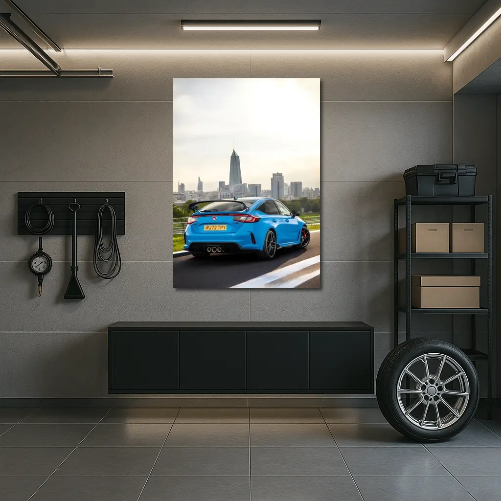 Honda Civic Type R Blue City Skyline – Wall Art