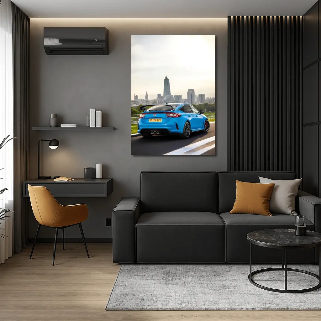 Honda Civic Type R Blue City Skyline – Wall Art