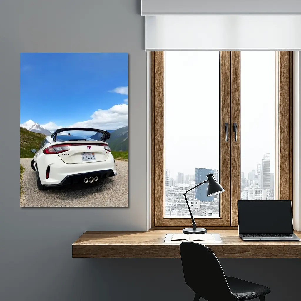 Honda Civic Type R Mountain Pass White – Wall Art