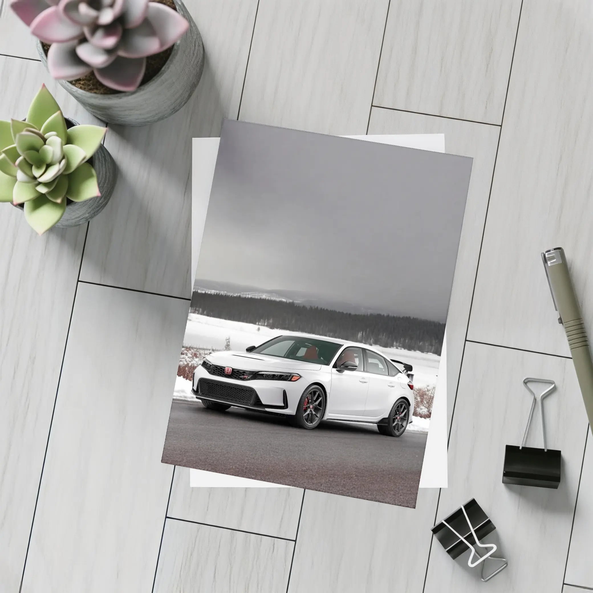 Honda Civic Type R Winter Snow Landscape – Postcards