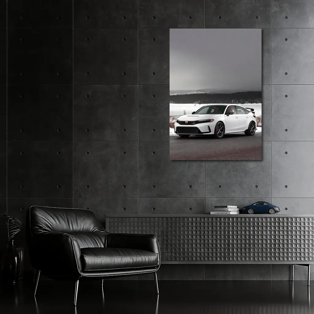 Honda Civic Type R Winter Snow Landscape – Wall Art