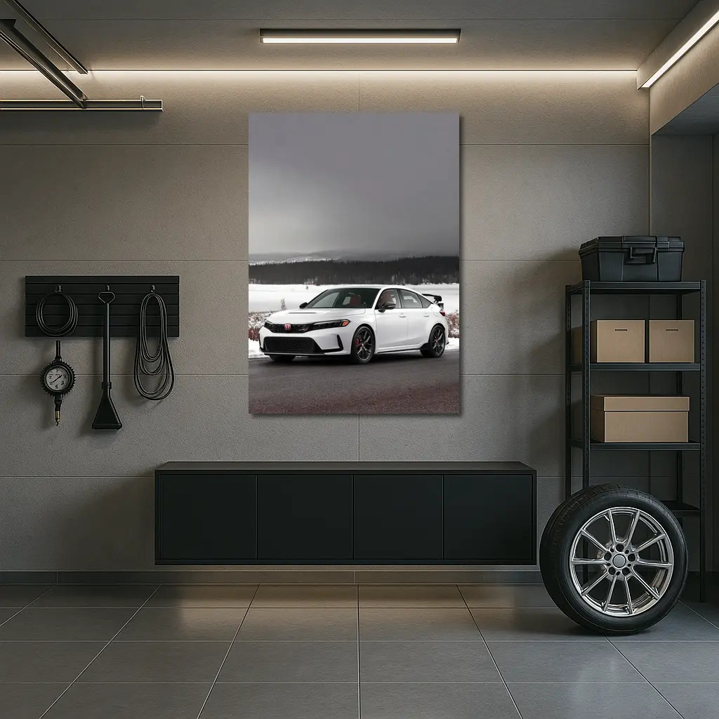 Honda Civic Type R Winter Snow Landscape – Wall Art