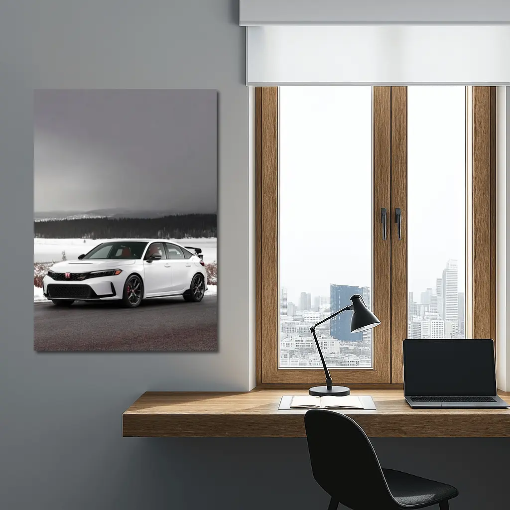 Honda Civic Type R Winter Snow Landscape – Wall Art
