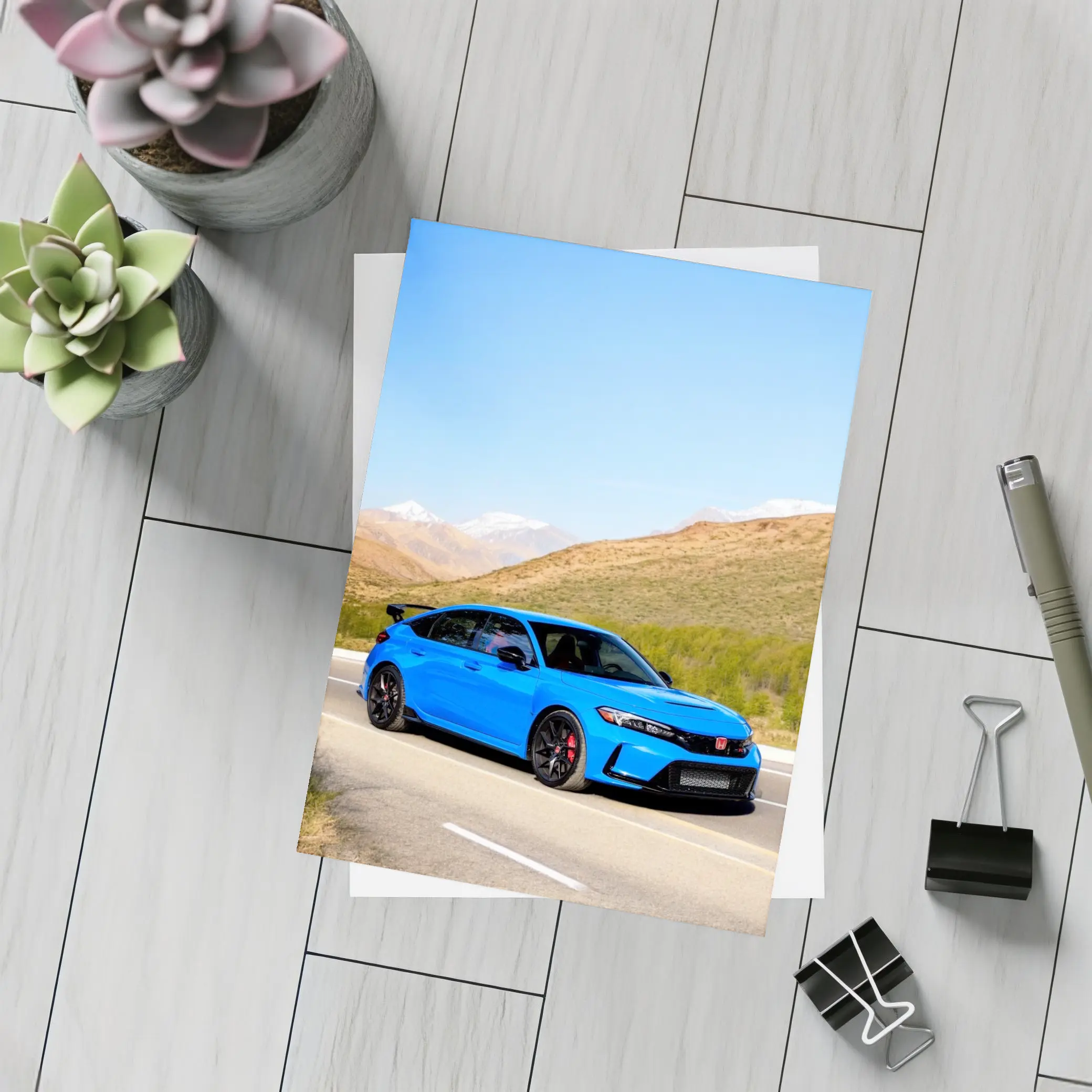 Honda Civic Type R Blue Mountain Highway – Postcards