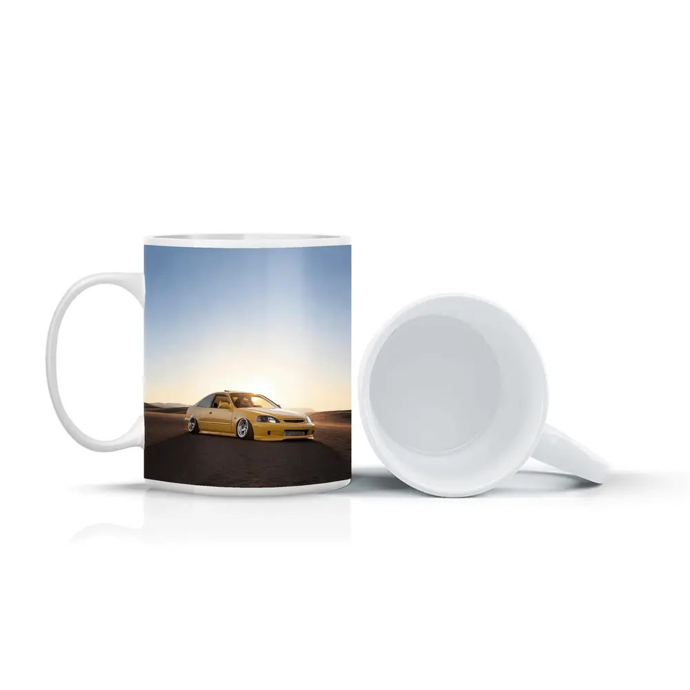 Honda Civic Yellow Stance Desert Sunset – Mugs