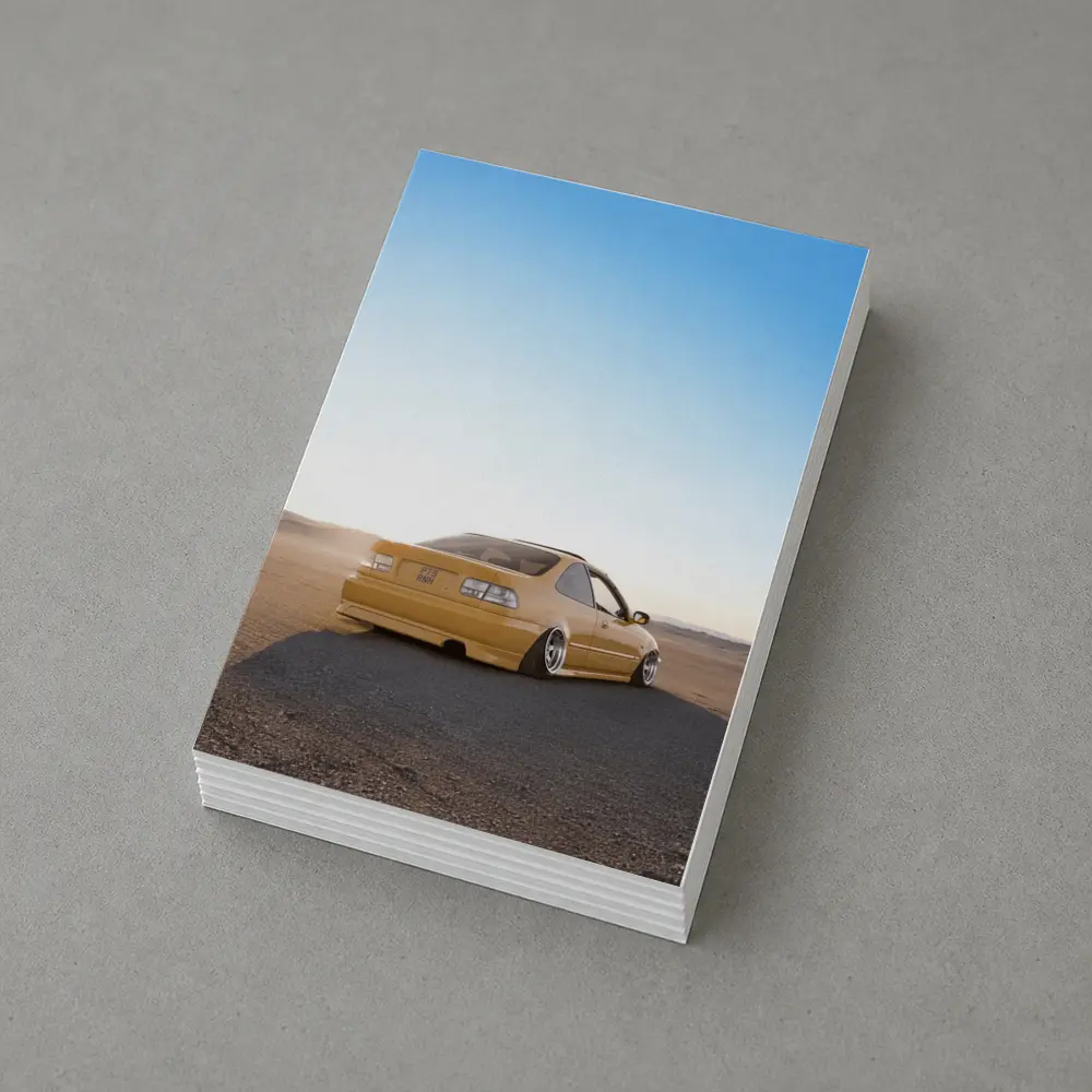 Honda Civic Yellow Stance Desert Scene – Postcards