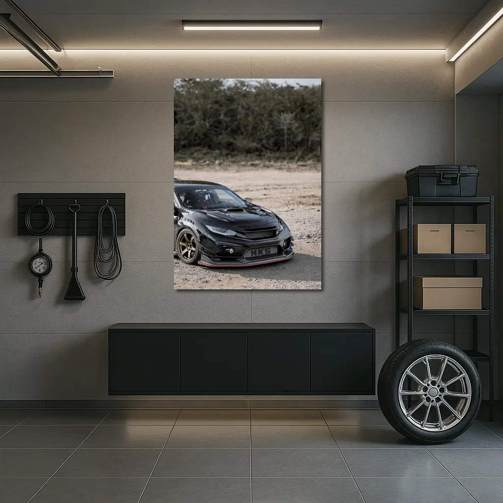 Black Honda Civic Type R Dirt Road – Wall Art