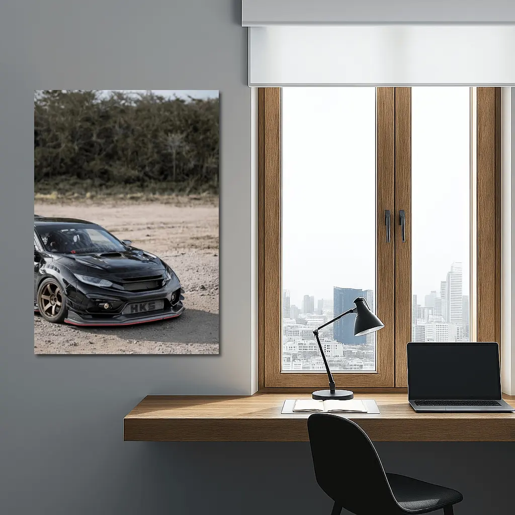 Black Honda Civic Type R Dirt Road – Wall Art