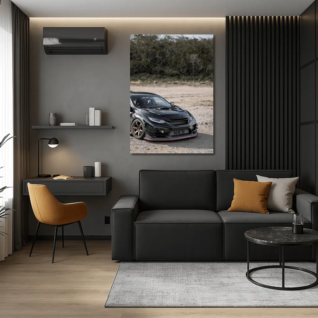 Black Honda Civic Type R Dirt Road – Wall Art