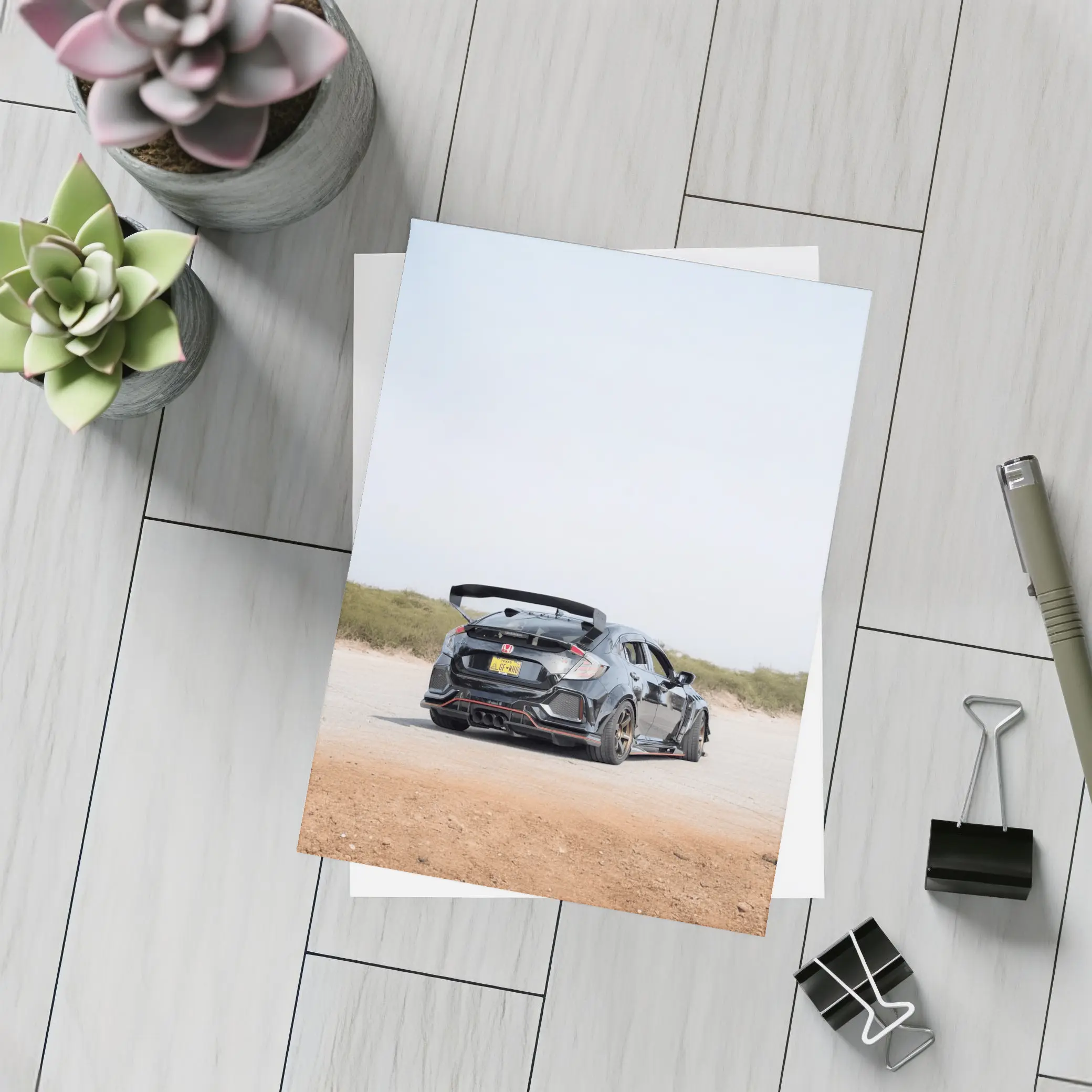 Honda Civic Type R Black Dirt Road – Postcards