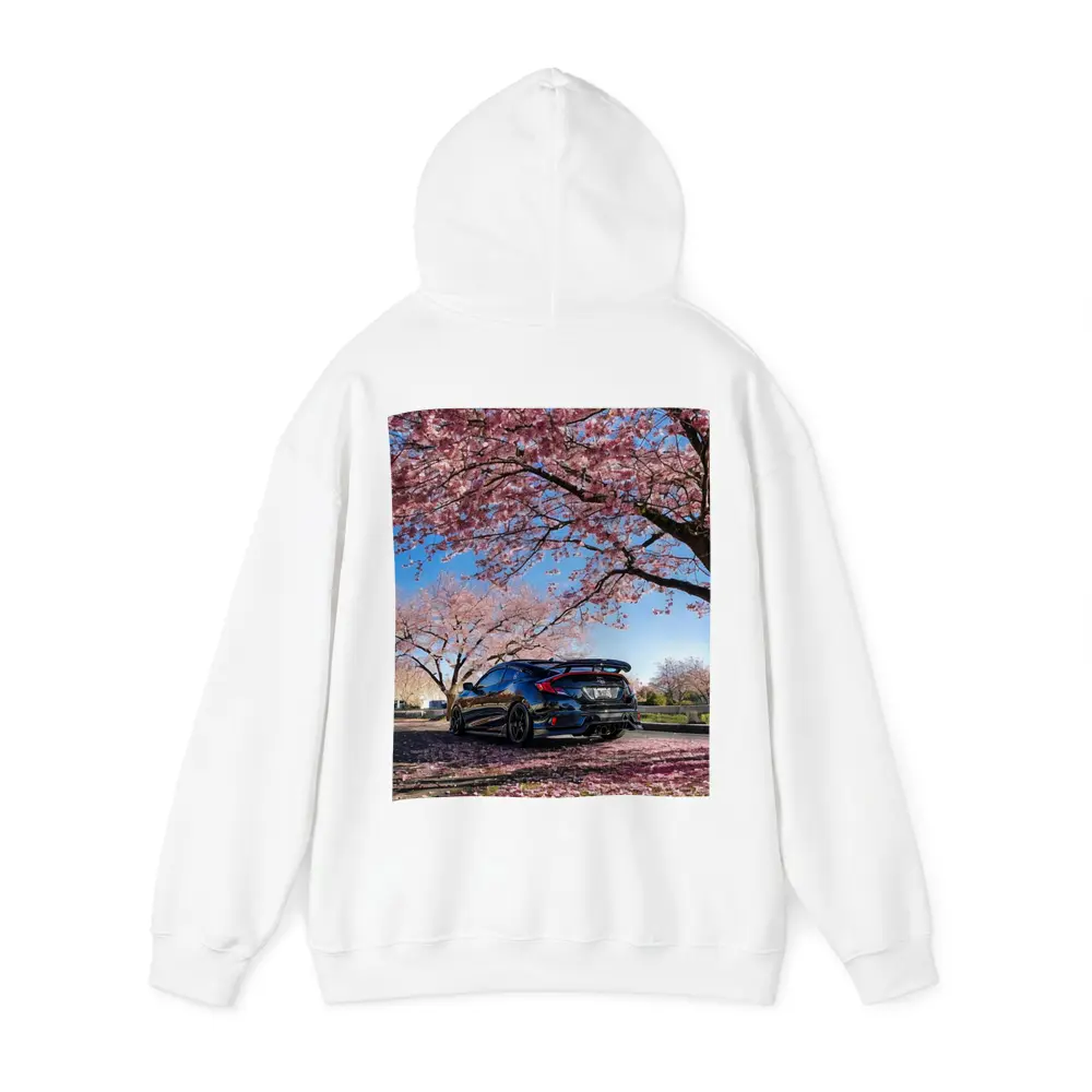 Black Honda Civic Under Cherry Blossom Trees – Hoodies