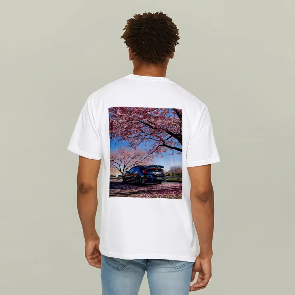 Black Honda Civic Under Cherry Blossom Trees – T-Shirts