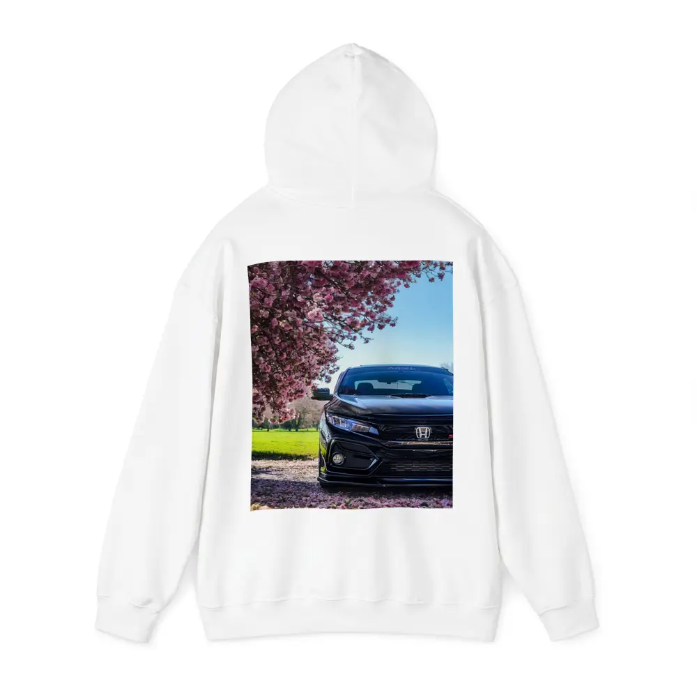 Black Honda Civic Under Cherry Blossom Tree – Hoodies