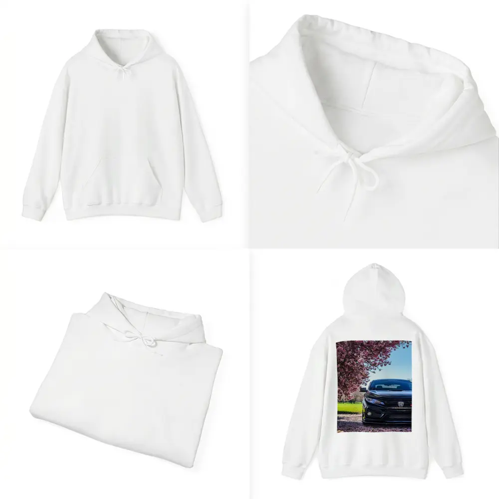 Black Honda Civic Under Cherry Blossom Tree – Hoodies
