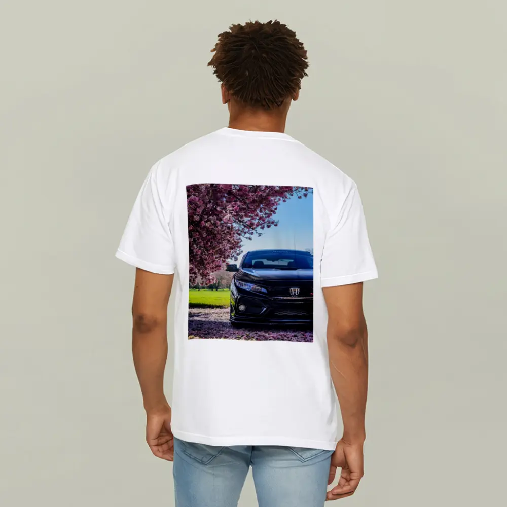 Black Honda Civic Under Cherry Blossom Tree – T-Shirts