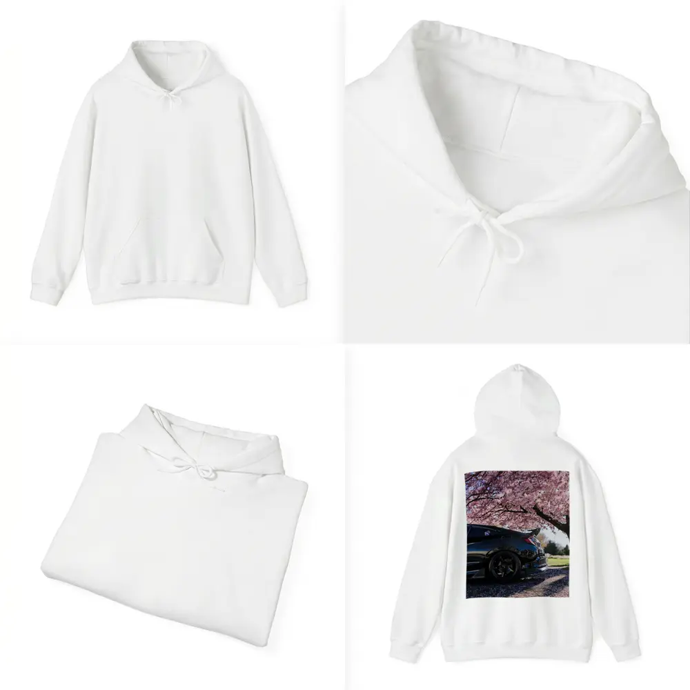 Black Honda Civic Under Cherry Blossom Tree – Hoodies