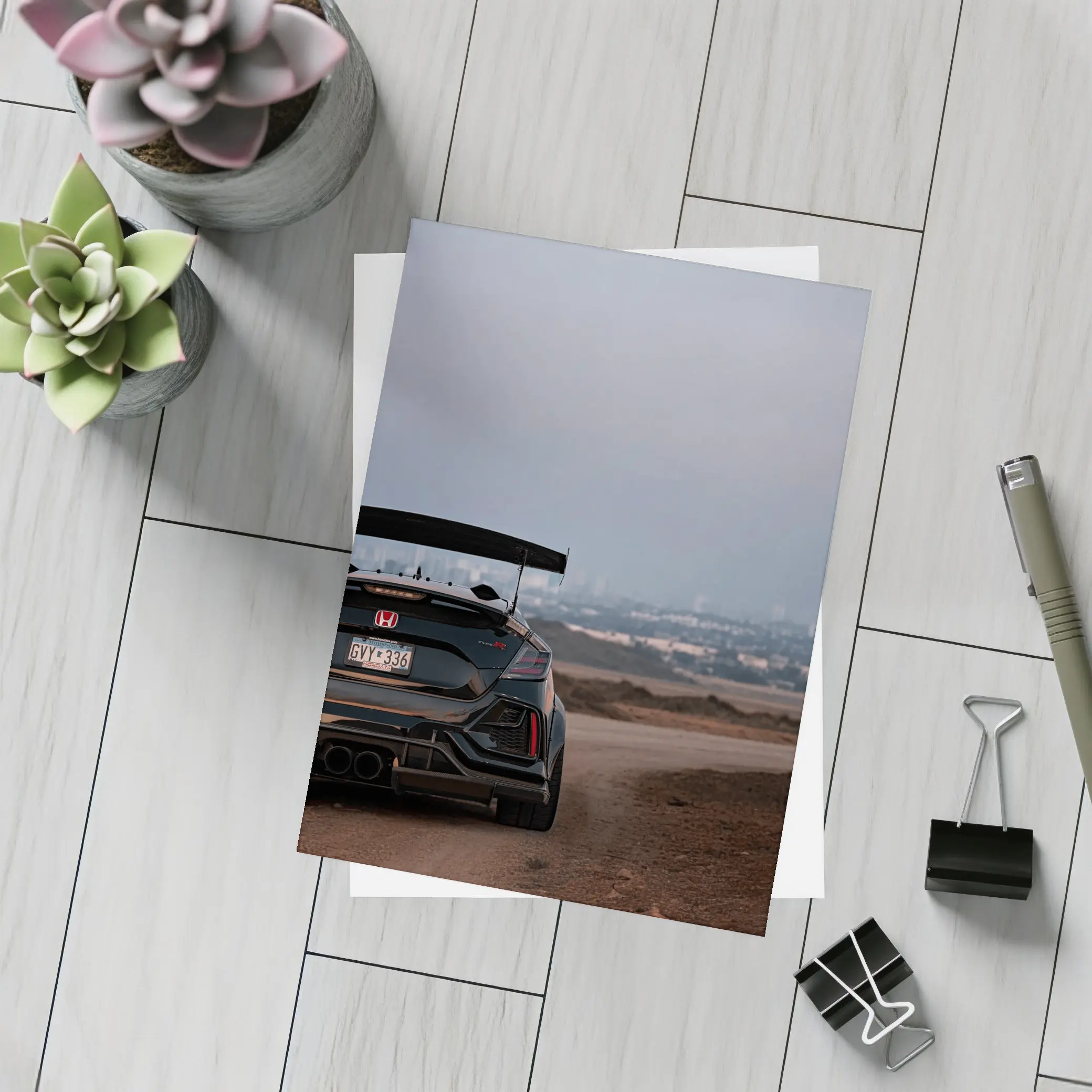 Honda Civic Type R Rear City Dusk – Postcards