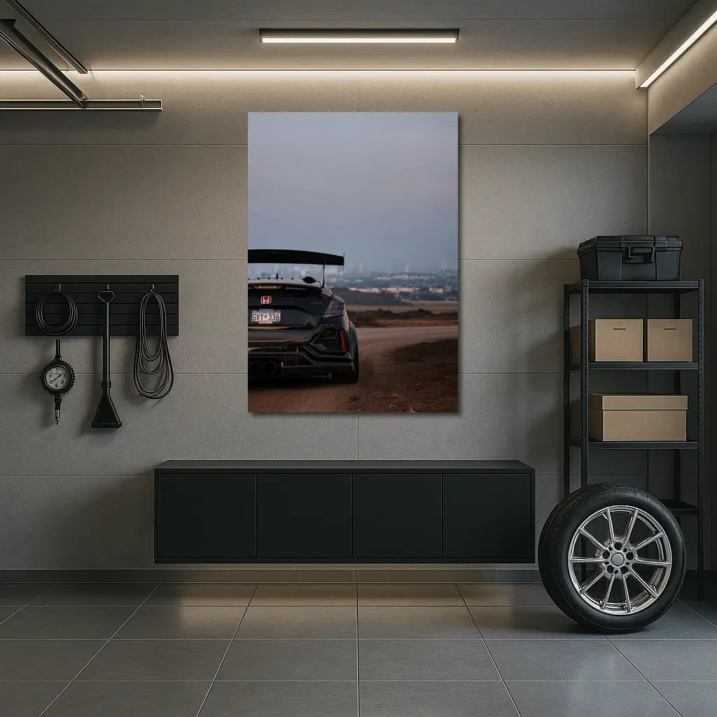 Honda Civic Type R Rear City Dusk – Wall Art