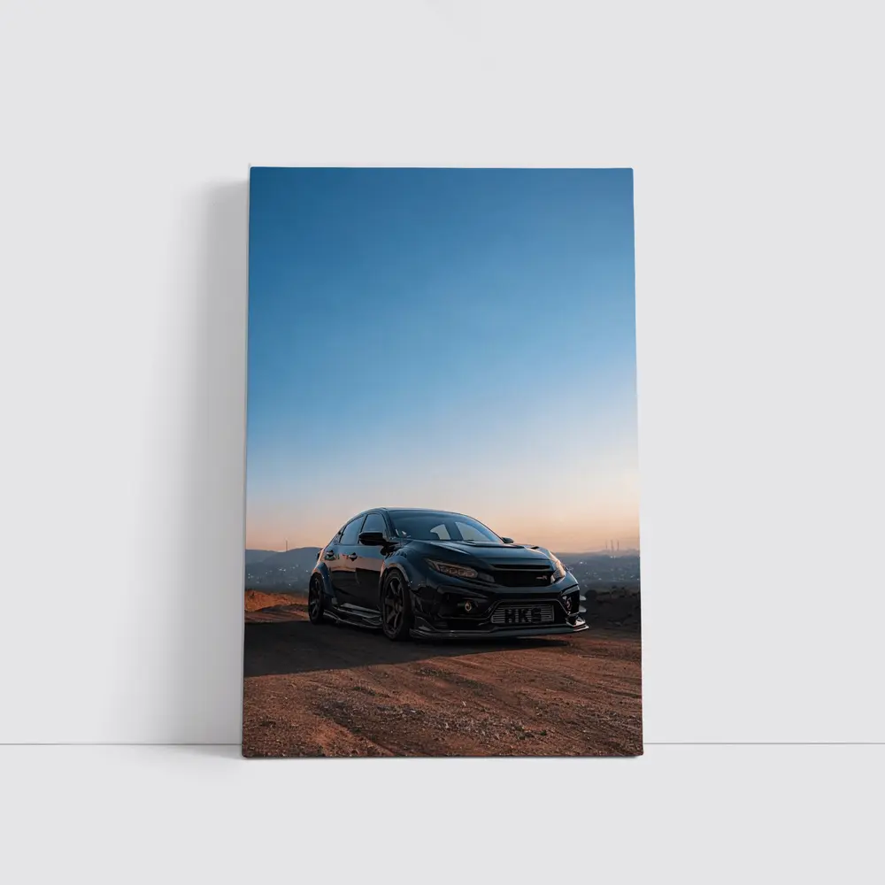 Black Honda Civic Type R Sunset Sky – Wall Art