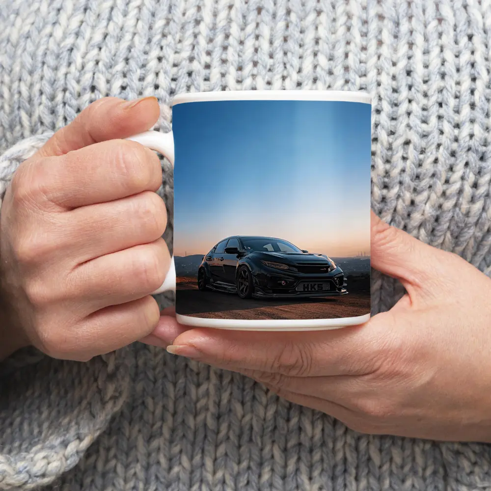 Black Honda Civic Type R Sunset Sky – Mugs